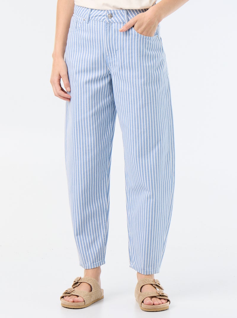 Pantaloni a vita alta con taglio a palloncino Blu - Kiabi