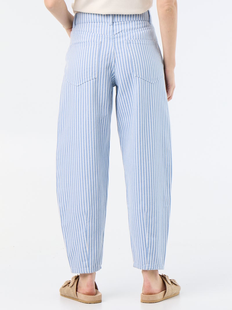 Pantaloni a vita alta con taglio a palloncino Blu - Kiabi