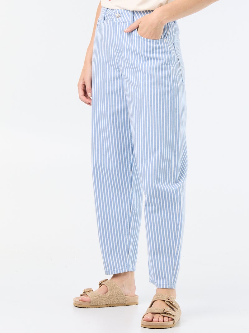 Pantaloni a vita alta con taglio a palloncino Blu - Kiabi