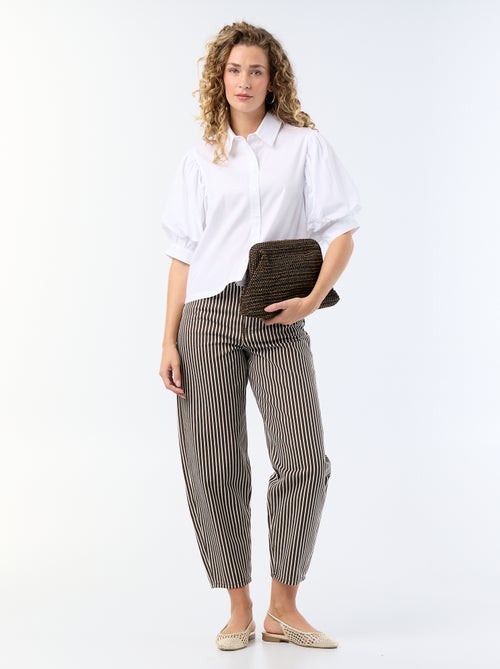 Pantaloni a vita alta con taglio a palloncino - Kiabi