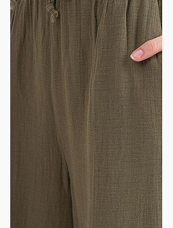 Pantaloni a vita alta in mussola testurizzata mixray