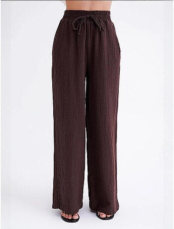 Pantaloni a vita alta in mussola testurizzata mixray