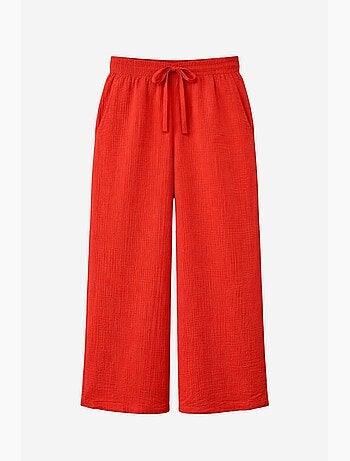 Pantaloni a vita alta in mussola testurizzata mixray