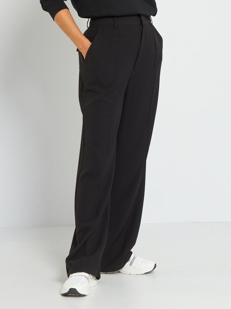 Pantaloni a vita alta in twill Nero - Kiabi