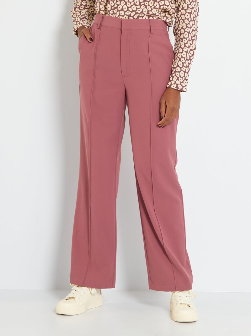 Pantaloni a vita alta in twill ROSA - Kiabi