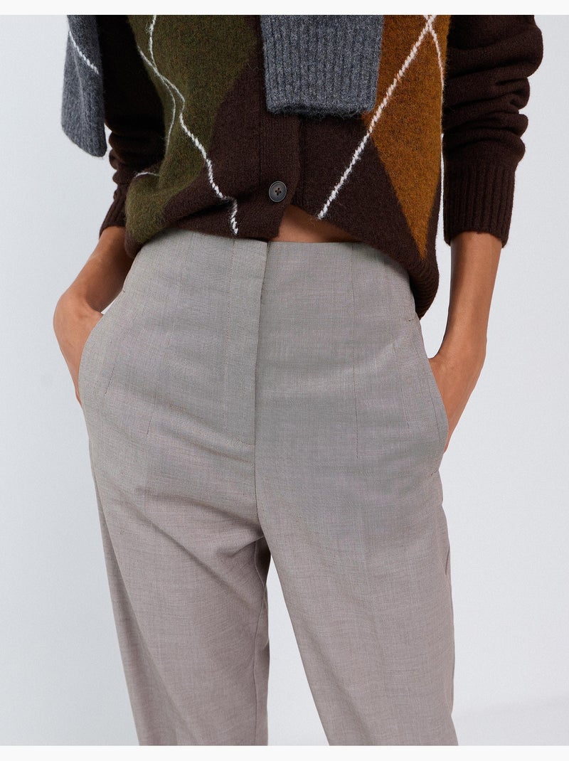 Pantaloni a vita alta, mo fashion Beige - Kiabi