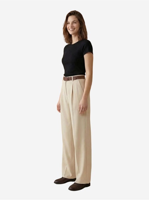 Pantaloni a vita alta plissettati a gamba ampia my fashion - Kiabi Pantaloni a vita alta plissettati a gamba ampia my fashion - Kiabi