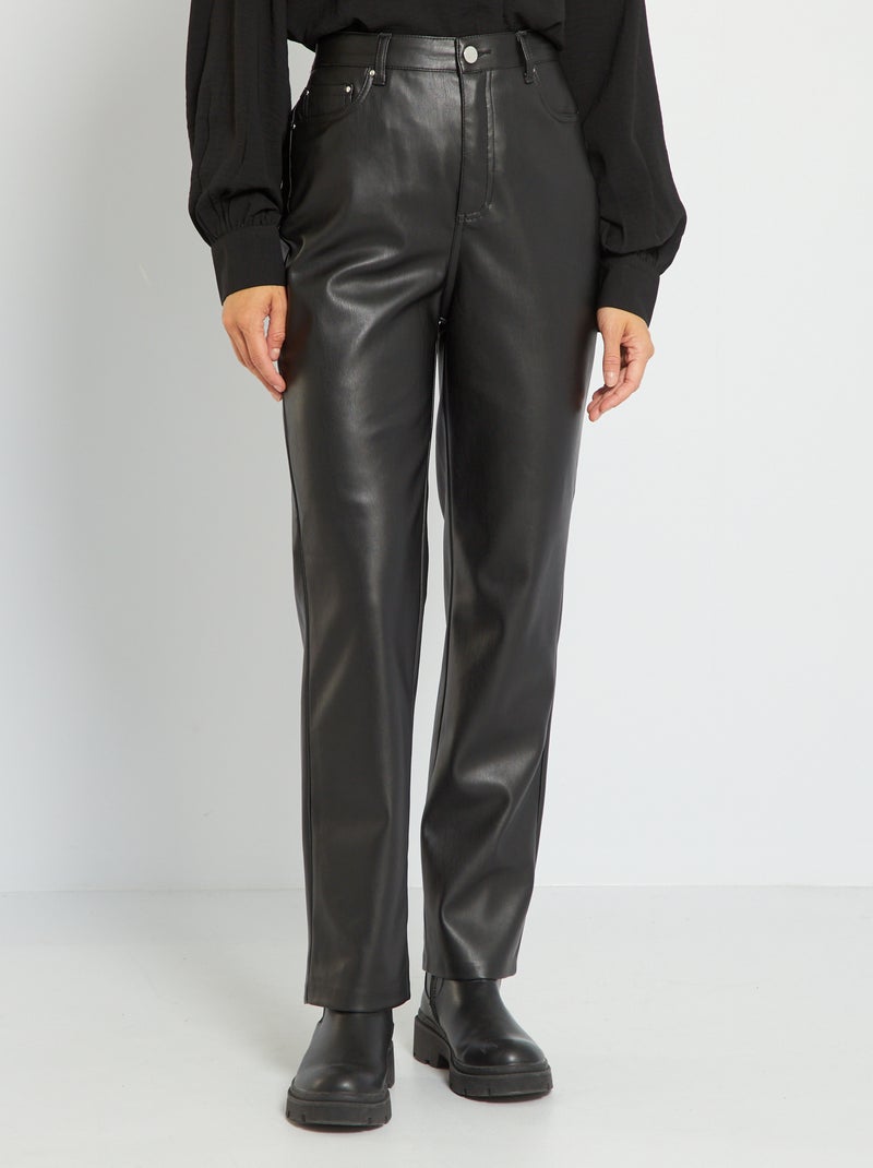 Pantaloni a vita alta straight Nero - Kiabi
