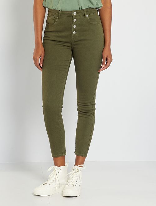 Pantaloni a vita alta taglio skinny - KAKI - Kiabi - 18.00€