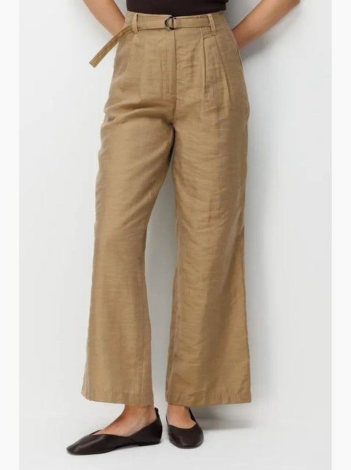 Pantaloni a vita alta testurizzati a gamba larga con cintura mixray - Kiabi Pantaloni a vita alta testurizzati a gamba larga con cintura mixray - Kiabi