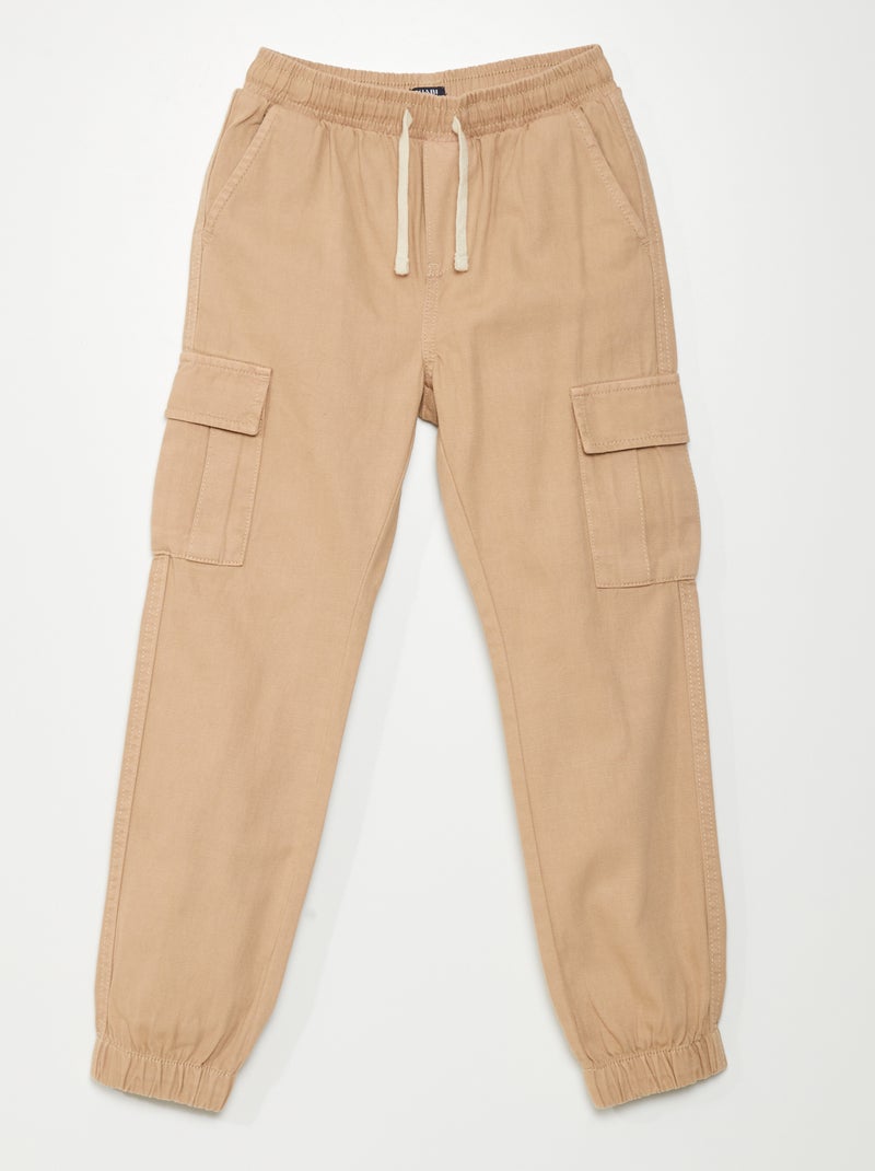 Pantaloni a vita elasticizzata con tasche BEIGE - Kiabi