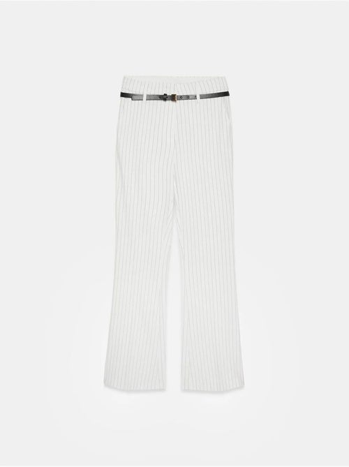 Pantaloni a zampa a righe a vita alta con cintura dilvin - Kiabi Pantaloni a zampa a righe a vita alta con cintura dilvin - Kiabi