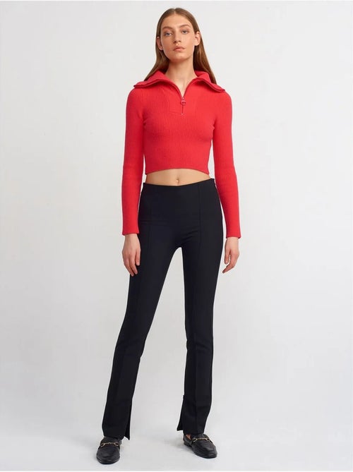 Pantaloni a zampa a vita alta con spacco - Kiabi Pantaloni a zampa a vita alta con spacco - Kiabi