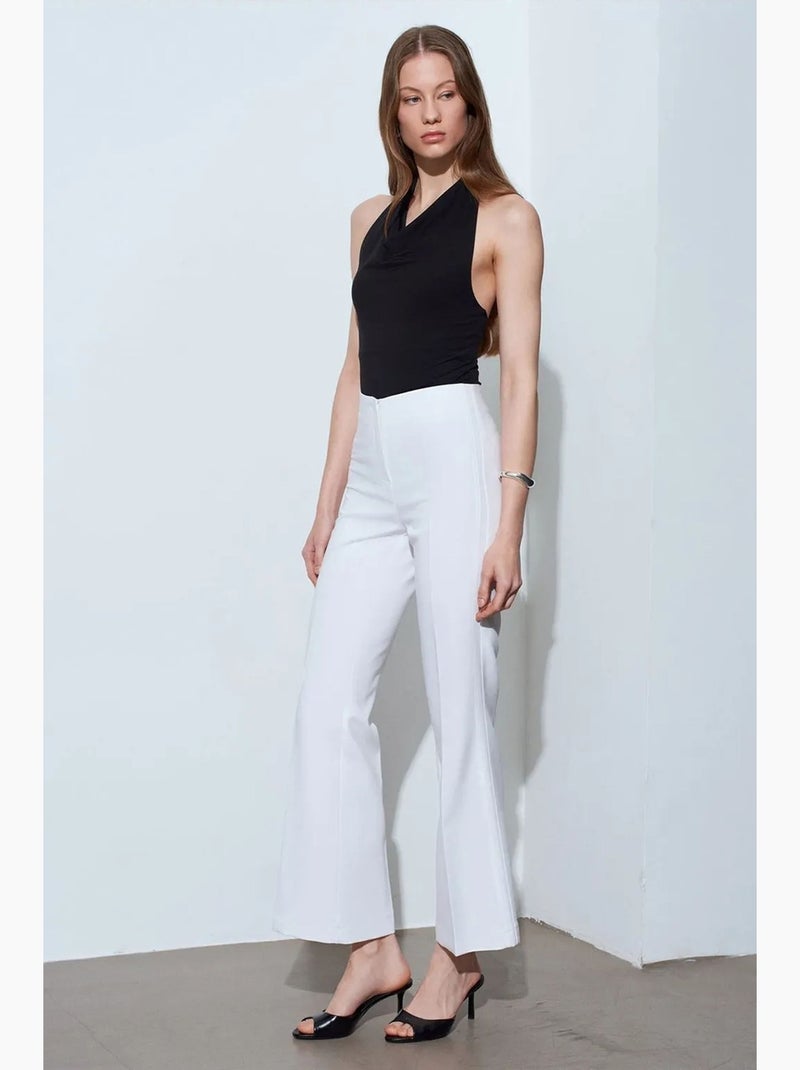 Pantaloni a zampa a vita alta da donna dilvin Bianco - Kiabi