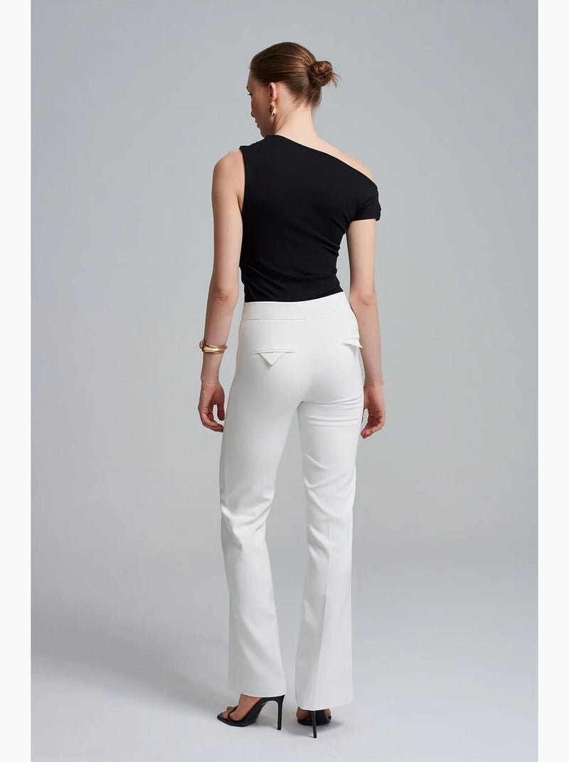 Pantaloni a zampa a vita alta dilvin Bianco - Kiabi