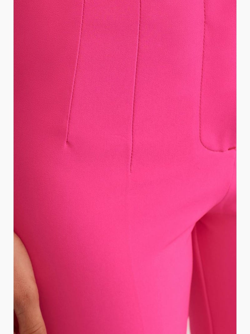 Pantaloni a zampa a vita alta dilvin Rosa fluo/Solinotes - Kiabi