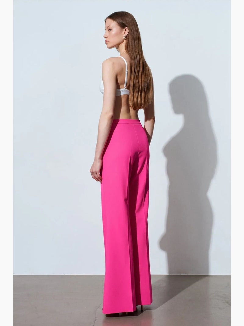 Pantaloni a zampa a vita alta dilvin Rosa fluo/Solinotes - Kiabi