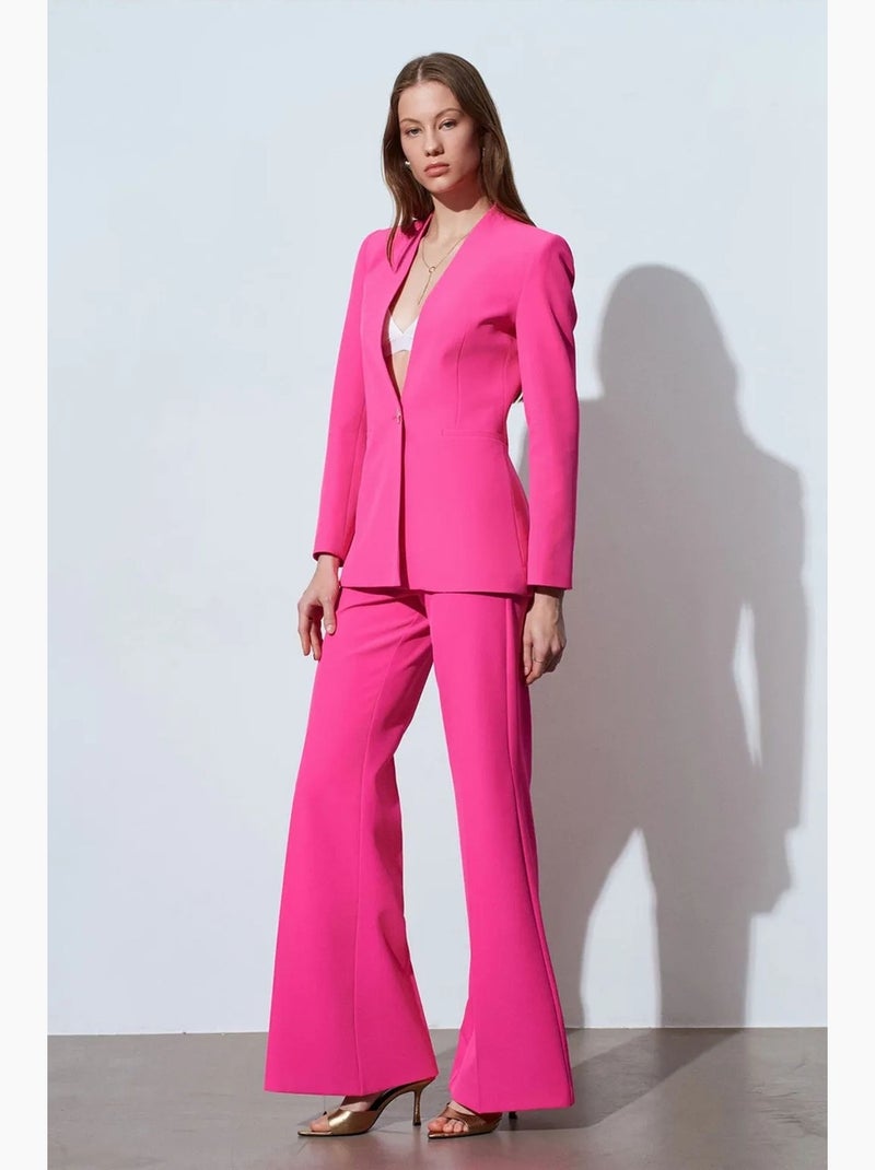 Pantaloni a zampa a vita alta dilvin Rosa fluo/Solinotes - Kiabi