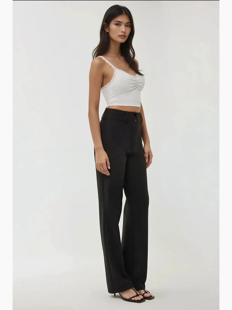 Pantaloni a zampa a vita alta hiccup Nero - Kiabi