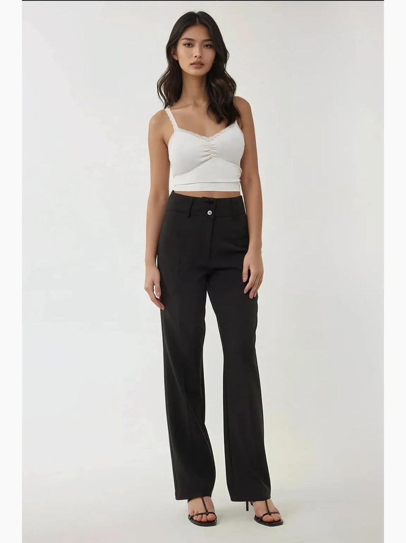 Pantaloni a zampa a vita alta hiccup Nero - Kiabi