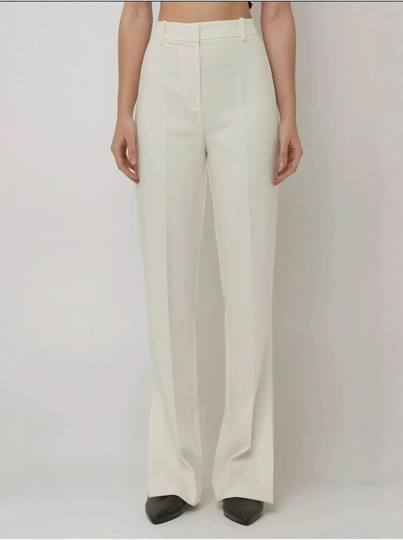 Pantaloni a zampa a vita alta Premium Bianco - Kiabi