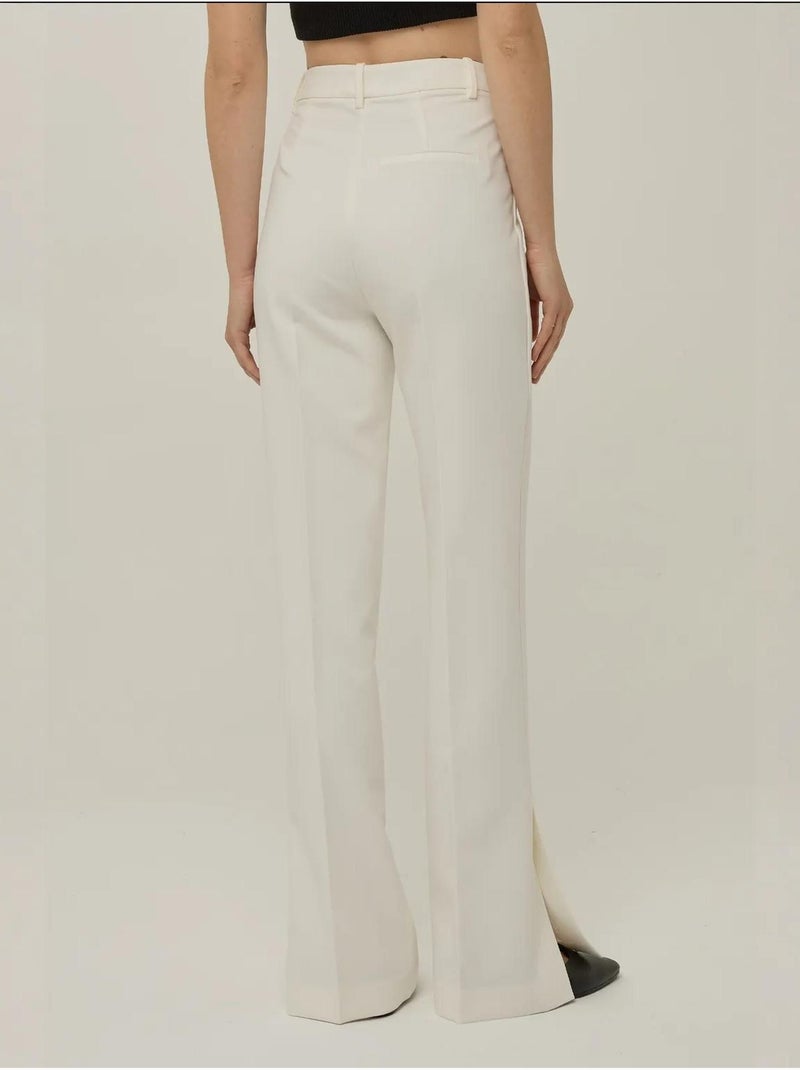 Pantaloni a zampa a vita alta Premium Bianco - Kiabi