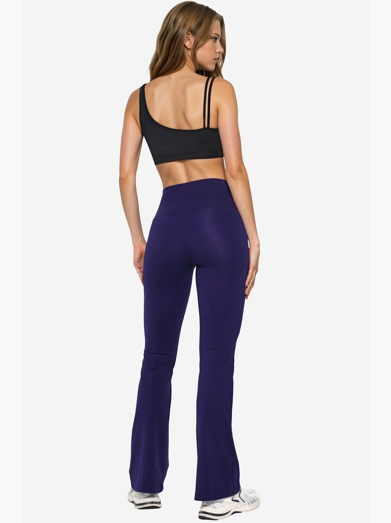 Pantaloni a zampa comfortlux a vita alta hiccup Indaco - Kiabi
