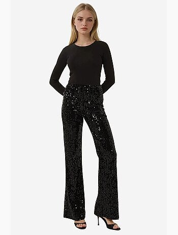 Pantaloni a zampa con paillettes hiccup