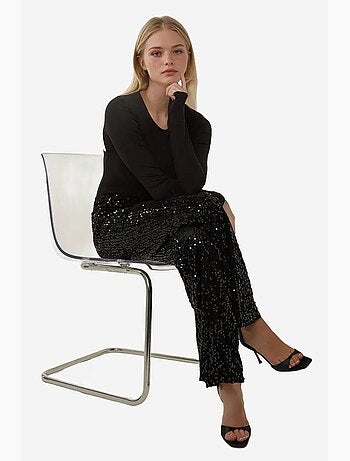 Pantaloni a zampa con paillettes hiccup