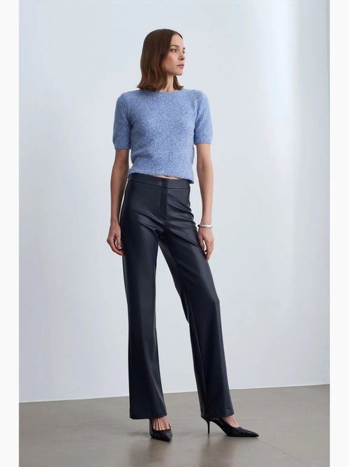 Pantaloni a zampa da donna in ecopelle dilvin - Kiabi