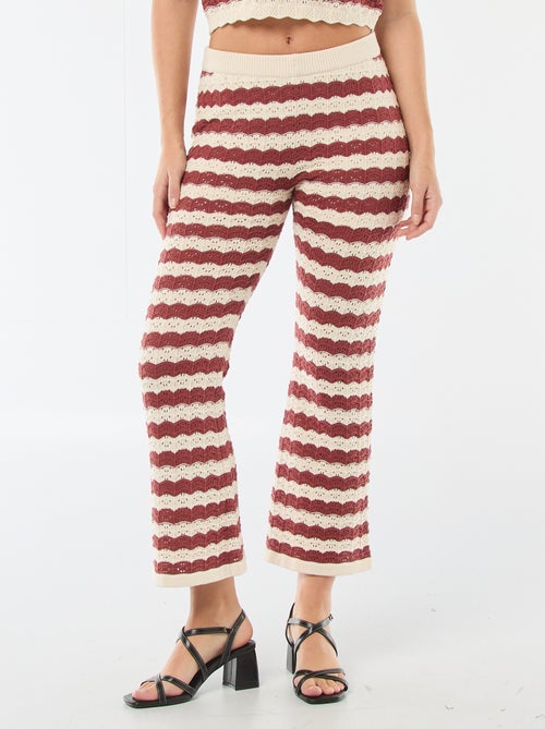 Pantaloni a zampa in crochet - Kiabi