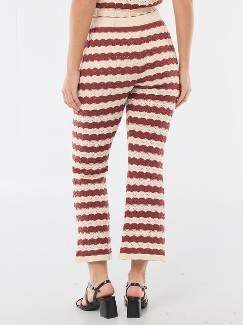 Pantaloni a zampa in crochet - Kiabi