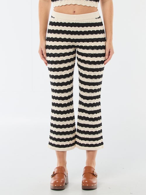 Pantaloni a zampa in crochet - Kiabi
