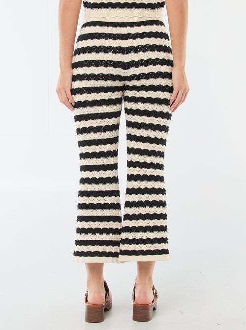 Pantaloni a zampa in crochet - Kiabi