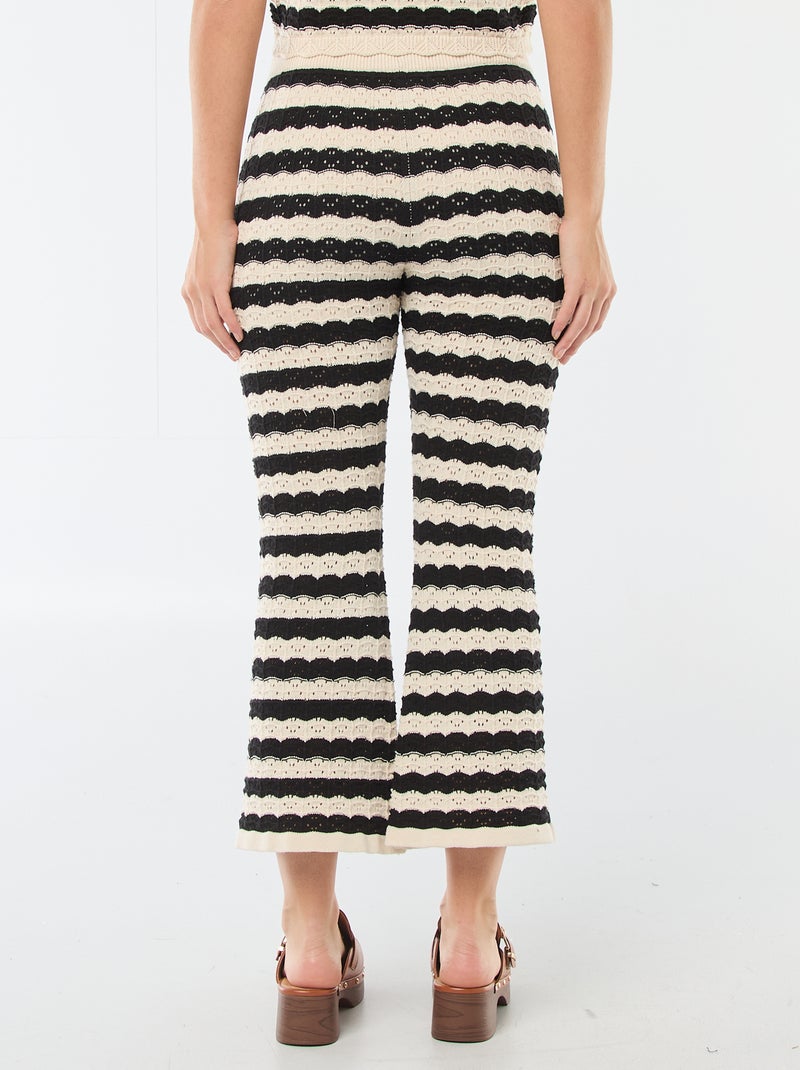 Pantaloni a zampa in crochet Beige - Kiabi