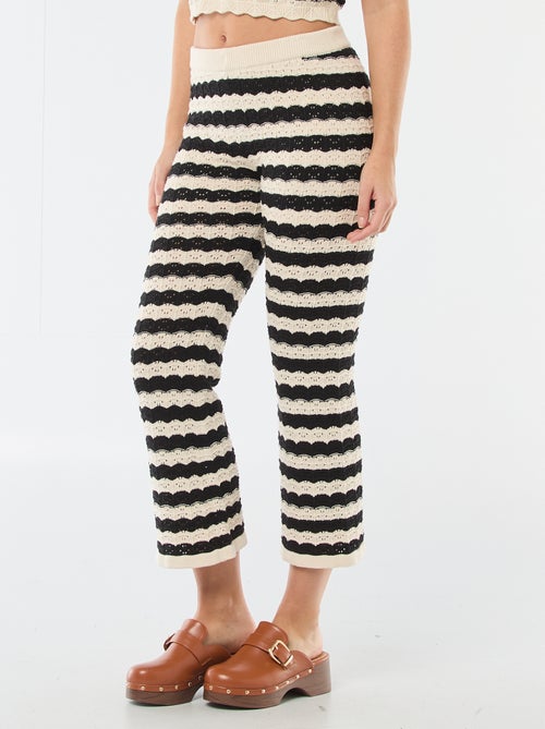 Pantaloni a zampa in crochet - Kiabi