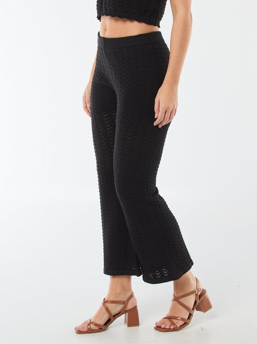 Pantaloni a zampa in crochet - Kiabi