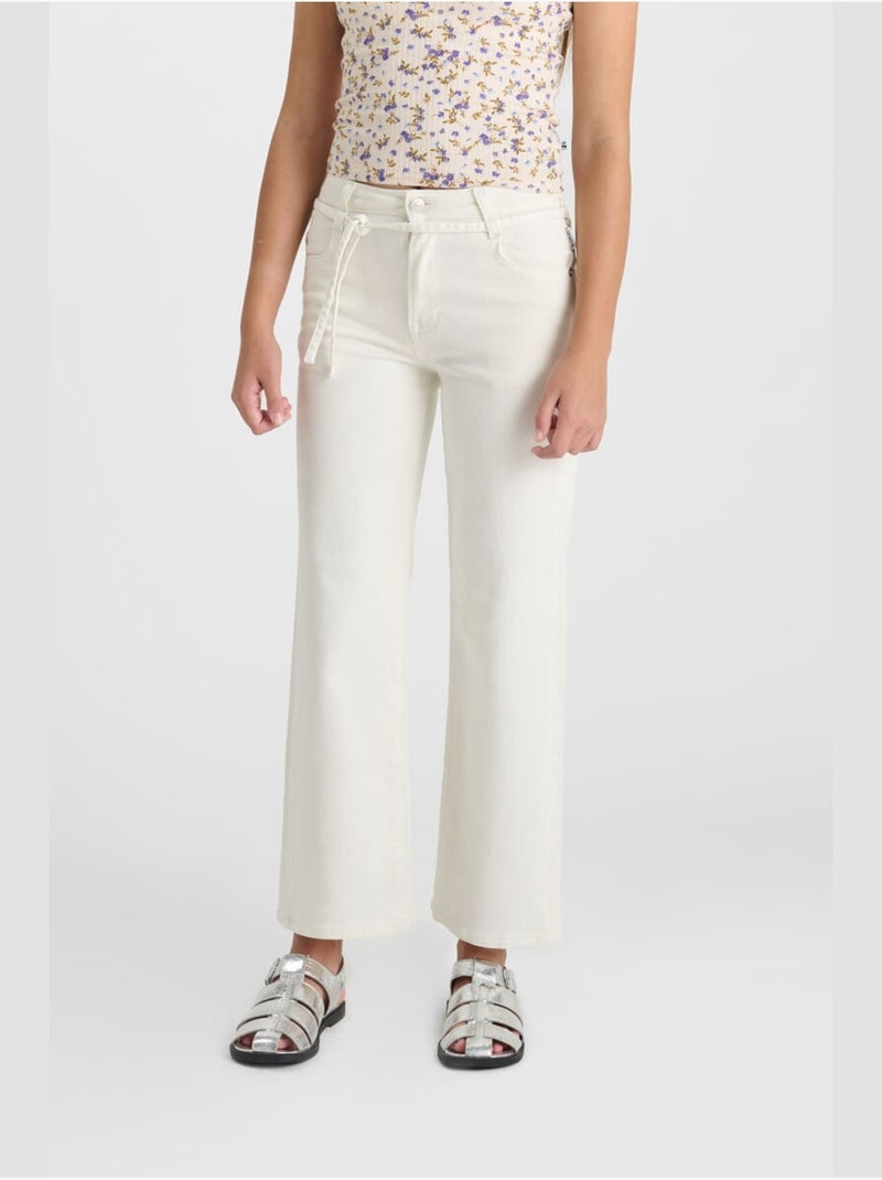 Pantaloni a zampa in denim ALEXGI Bianco - Kiabi
