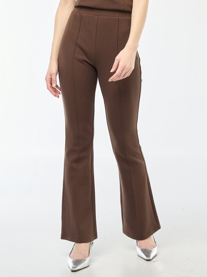 Pantaloni a zampa in felpa leggera Marrone - Kiabi