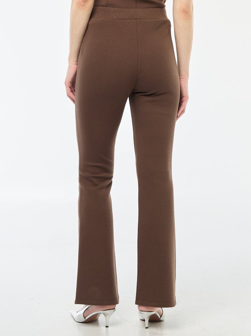 Pantaloni a zampa in felpa leggera Marrone - Kiabi