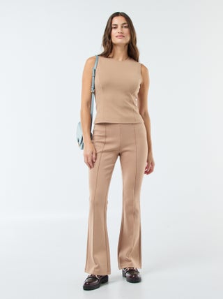 Pantaloni a zampa in felpa leggera