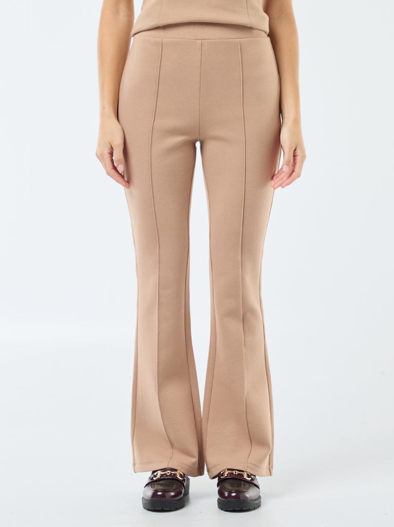 Pantaloni a zampa in felpa leggera Marrone - Kiabi