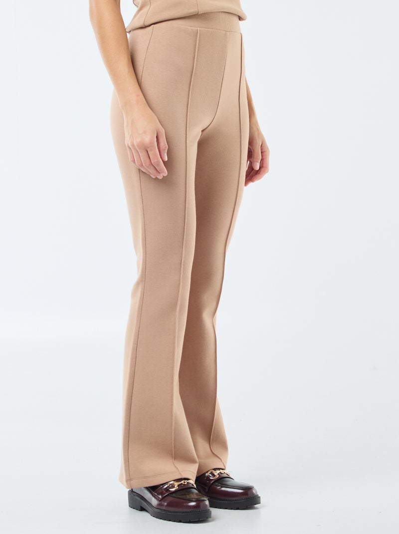 Pantaloni a zampa in felpa leggera Marrone - Kiabi