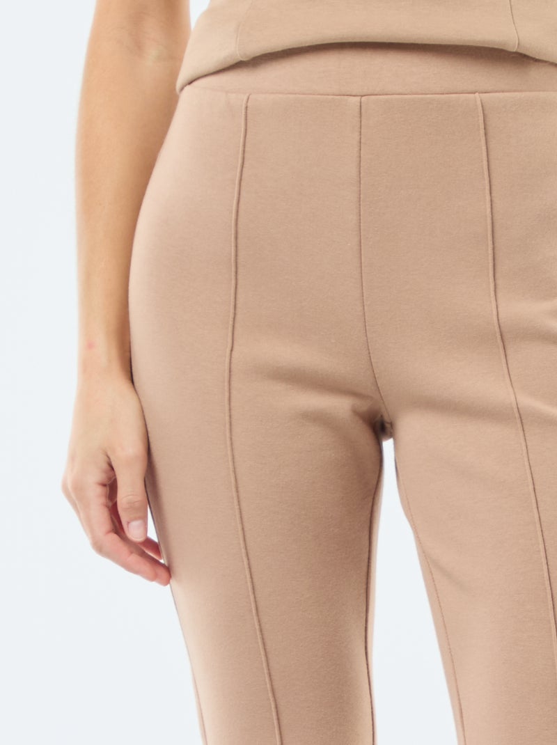 Pantaloni a zampa in felpa leggera Marrone - Kiabi