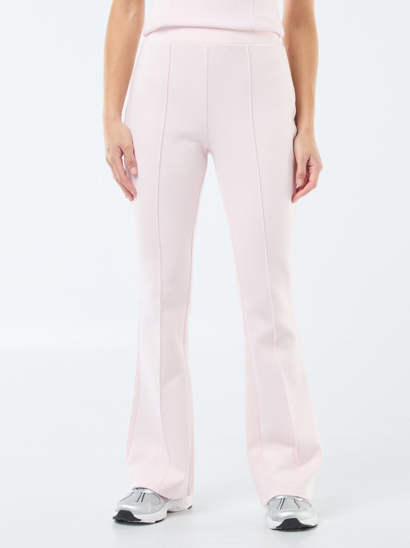 Pantaloni a zampa in felpa leggera Rosa - Kiabi