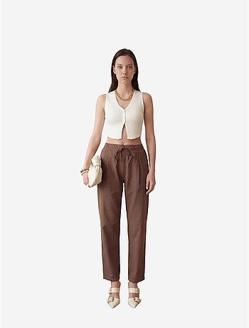 Pantaloni alla caviglia con coulisse in vita e tasca my fashion