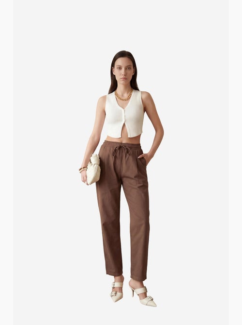 Pantaloni alla caviglia con coulisse in vita e tasca my fashion - Kiabi