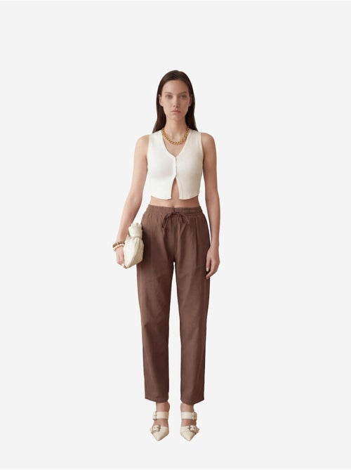 Pantaloni alla caviglia con coulisse in vita e tasca my fashion - Kiabi