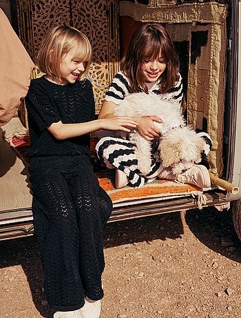 Pantaloni all'uncinetto a zampa d'elefante / svasati