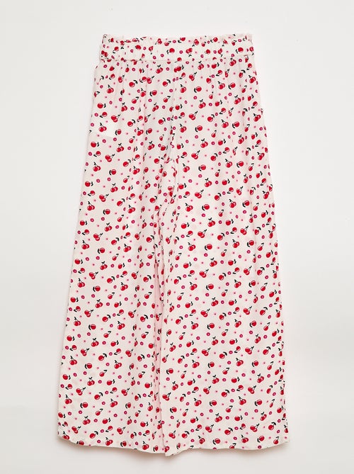 Pantaloni ampi a fantasia con elastico in vita - Kiabi